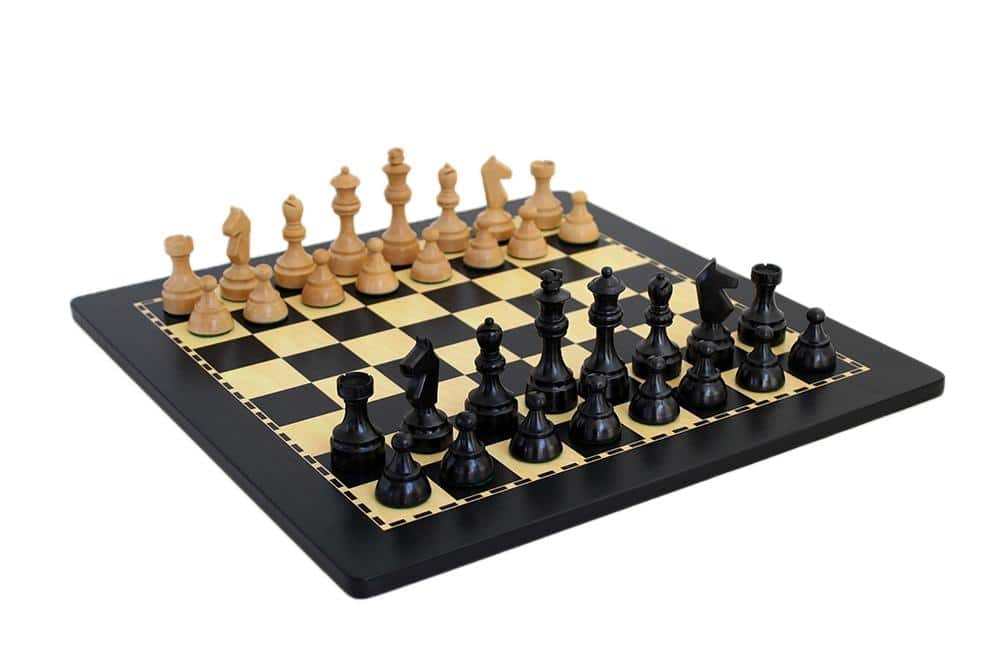 Conjunto Emporium Juego de Ajedrez en Madera Ebonizada y Tablero de Ajedrez en Madera