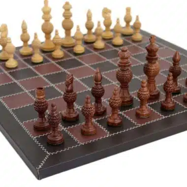 Juego de ajedrez de madera Ashton y tablero de cuero