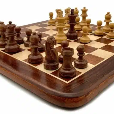 Conjunto Classic XII Tablero de Ajedrez en Madera de Rosa Dorada y Juego de Ajedrez en Madera de Rosa Dorada - Imagen 2