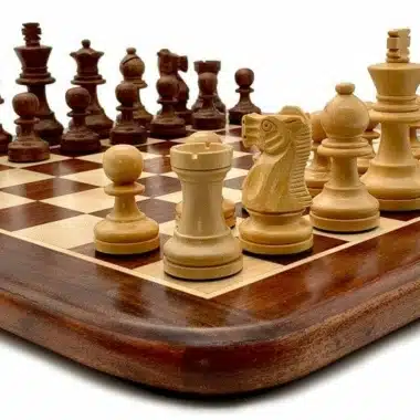 Conjunto Classic XII Tablero de Ajedrez en Madera de Rosa Dorada y Juego de Ajedrez en Madera de Rosa Dorada - Imagen 4
