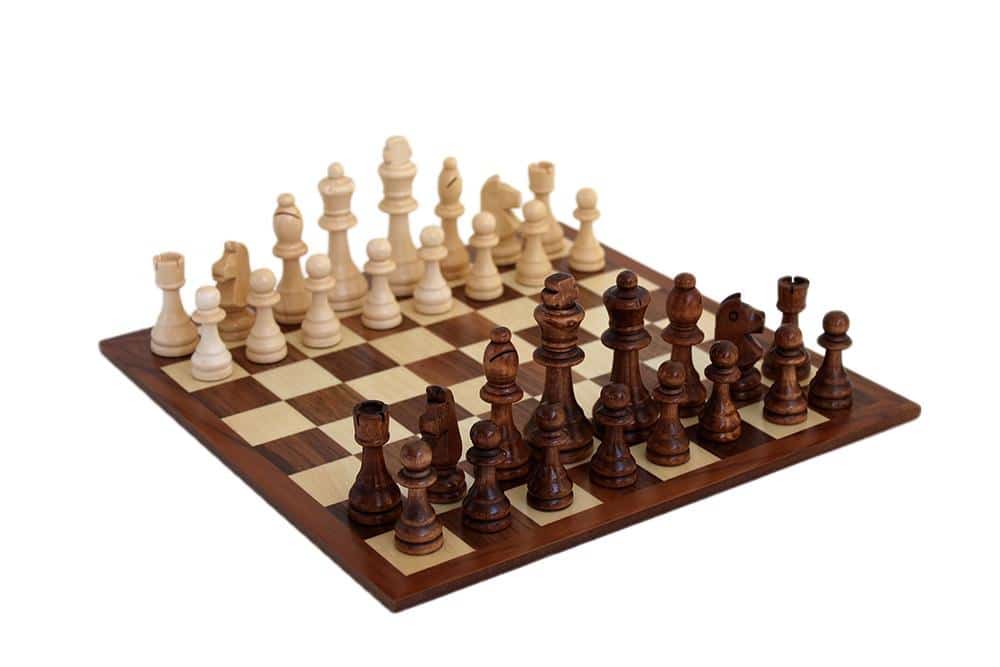 Conjunto de Ajedrez para Principiantes en Madera y Tablero de Ajedrez en Madera de Nogal y Arce - Imagen 4