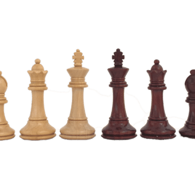 Alternative view of Conjunto Staunton Pro Tablero de Ajedrez en Madera de Rosa Dorada y Juego de Ajedrez en Raíz de Palisandro (Madera de Rosa Sangre)