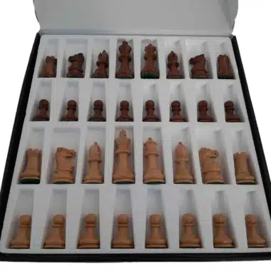 Caja de almacenamiento abierta del juego de ajedrez Staunton Printemps con todas las piezas