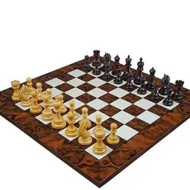 Garvi Luxe Tablero de Ajedrez de Raíz de Nogal Oscuro y Juego de Ajedrez de Palo de Rosa