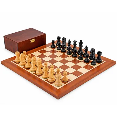 Set Championship II con tablero de caoba y arce, piezas de boj ebonizado y caja