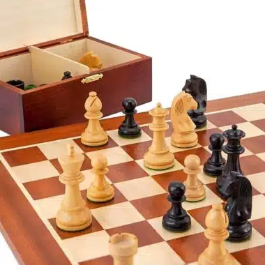 Alternative view of Juego de ajedrez Championship II de caoba y arce, juego de ajedrez de boj y boj ebonizado y caja de almacenamiento de madera de abedul
