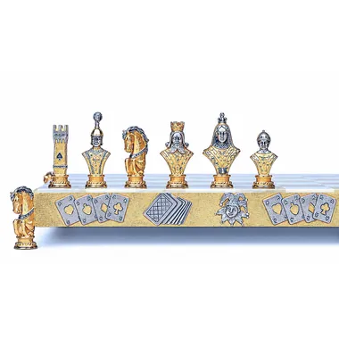 Alternative view of Conjunto de Póker I Tablero de Ajedrez y Juego de Ajedrez en Bronce, Ónix y Oro de 24 Quilates