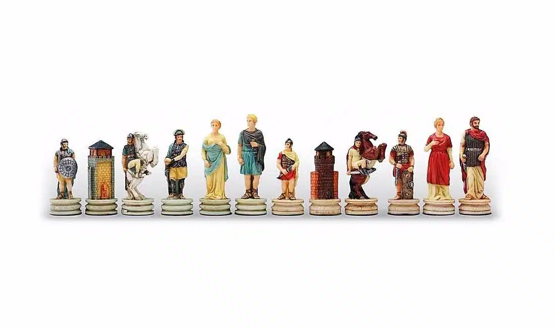 Juego de ajedrez de resina "Romanos contra Griegos