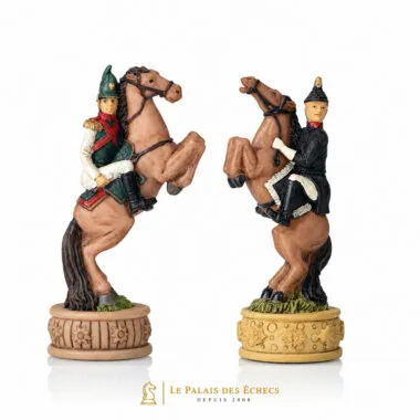 Caballos Napoléon Campaña de Rusia, piezas de resina encabritadas sobre bases pintadas