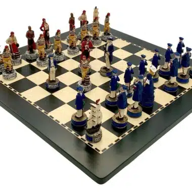 Alternative view of Piratas II Tablero de ajedrez de madera y juego de ajedrez de resina pintado a mano
