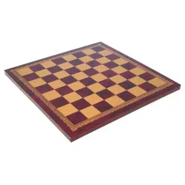 Tablero de ajedrez de cuero rojo