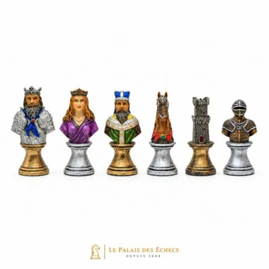 Juego de ajedrez de resina pintado a mano "Busto medieval