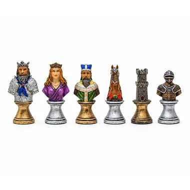 Juego de ajedrez de resina pintado a mano "Busto medieval