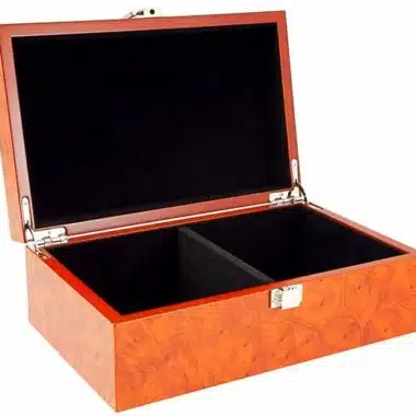 Caja de almacenamiento de chapa de madera de raíz (altura del rey = 8,8 cm)