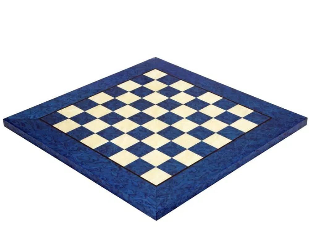 Tablero de ajedrez de madera de arce azul