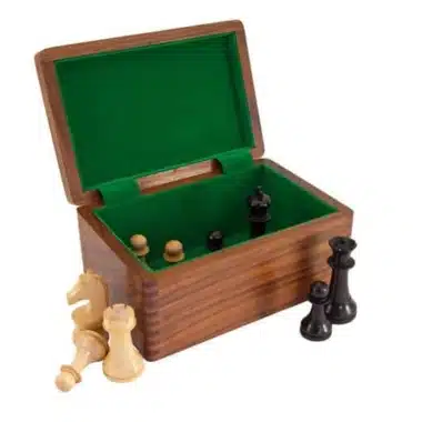 Alternative view of Caja de madera de palisandro dorada para guardar el juego de ajedrez de madera (altura del rey = 9,5 cm)