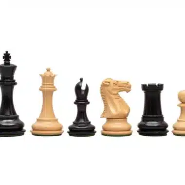 Juego de ajedrez Windsor en madera de ébano, serie completa alineada
