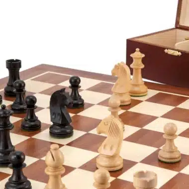 Alternative view of Conjunto Gran Campeonato II Tablero de Ajedrez de Madera de Caoba y Arce, Juego de Ajedrez de Madera de Boxwood y Boxwood Ebonizado & Caja de Almacenamiento de Madera de Abedul