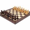 Juego de ajedrez "Sandrigham" de raíz de wengué y arce y juego de ajedrez de palisandro