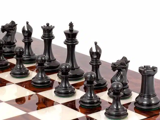 Conjunto Soberano Tablero de Ajedrez de Madera y Raíz de Arce, Juego de Ajedrez de Madera de Ébano y Caja de Almacenamiento de Raíz de Chapado - Imagen 2