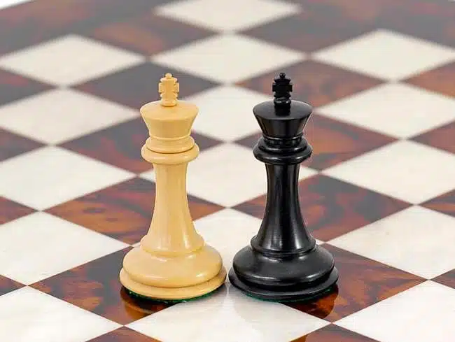 Conjunto Soberano Tablero de Ajedrez de Madera y Raíz de Arce, Juego de Ajedrez de Madera de Ébano y Caja de Almacenamiento de Raíz de Chapado - Imagen 5