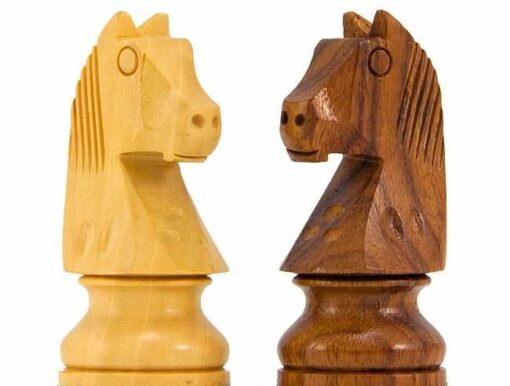 Juego de ajedrez de campeonato en caoba y arce, juego de ajedrez en palisandro y boj y caja de almacenamiento en madera de abedul