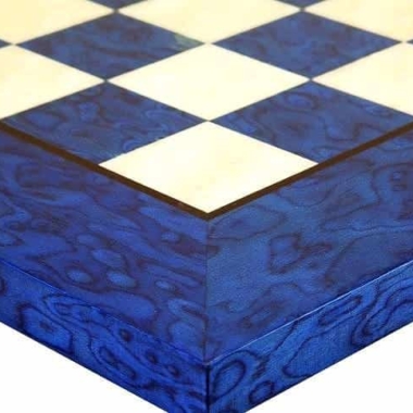Tablero de ajedrez de raíz de arce azul 