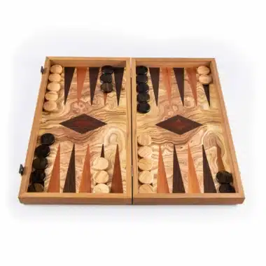 Backgammon de madera de olivo