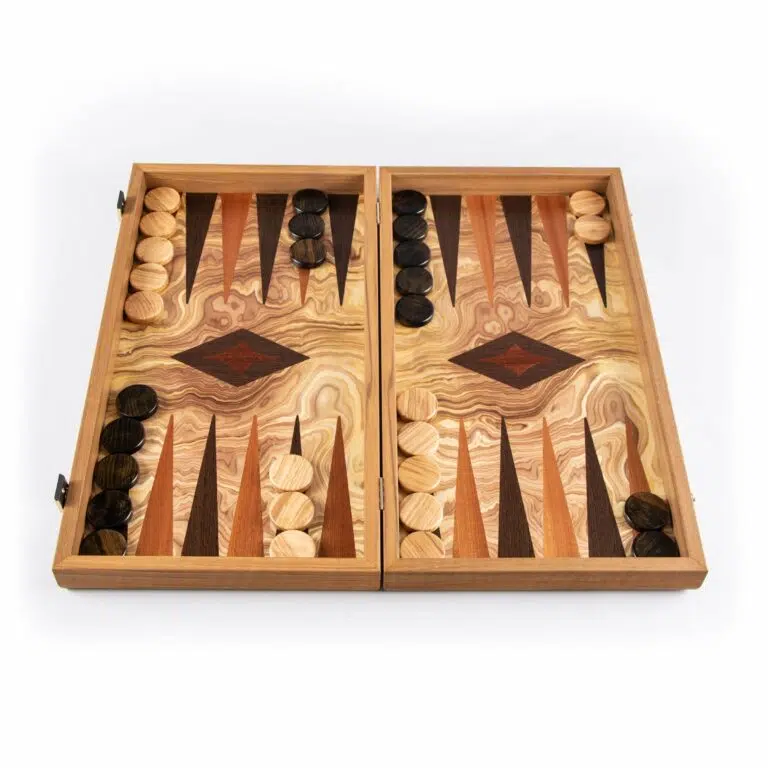 Backgammon de madera de olivo