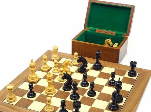 Juego de ajedrez "Garvi" de arce y nogal, juego de ajedrez de ébano y caja de almacenamiento de palisandro dorado