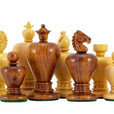 Juego de ajedrez "Manzana" de madera de palisandro y boj