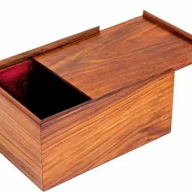 Cofre de Almacenamiento en Palo de Rosa Dorado para Juego de Ajedrez en Madera (Altura de Rey = 11 cm)