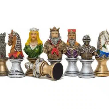 Juego de ajedrez de resina pintado a mano "Busto medieval