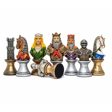 Juego de ajedrez de resina pintado a mano "Busto medieval
