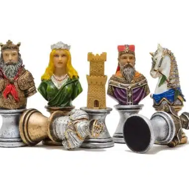 Juego de ajedrez de resina pintado a mano "Busto medieval