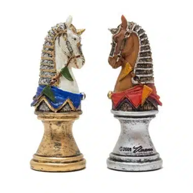 Juego de ajedrez de resina pintado a mano "Busto medieval