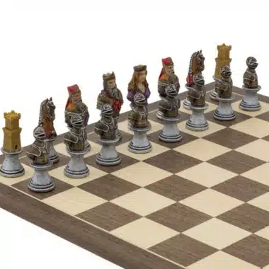 Juego de ajedrez de resina pintado a mano "Busto medieval