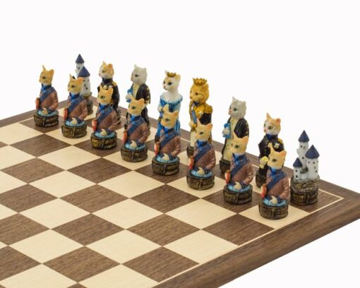 Juego de ajedrez de resina "Perros contra gatos
