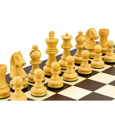 Juego de ajedrez "Classic Wenge" en wengué y arce y boj