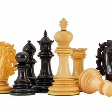 Juego de ajedrez de madera de ébano 
