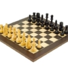 Juego de ajedrez "contemporáneo" de madera de arce y wengué y juego de ajedrez de madera de boj ebonizada