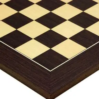 Juego de ajedrez "contemporáneo" de madera de arce y wengué y juego de ajedrez de madera de boj ebonizada