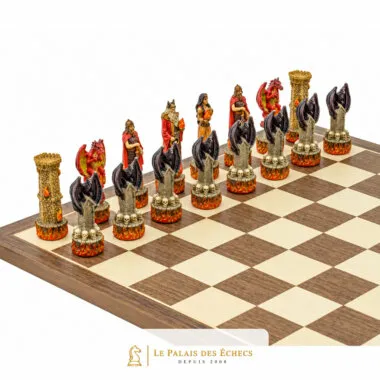 Juego de ajedrez de resina "Agua contra fuego