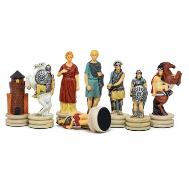 Juego de ajedrez de resina "Romanos contra Griegos