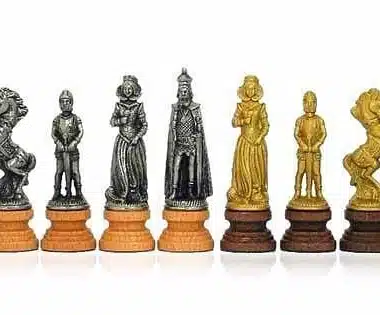 Juego de ajedrez de madera y metal "María Estuardo