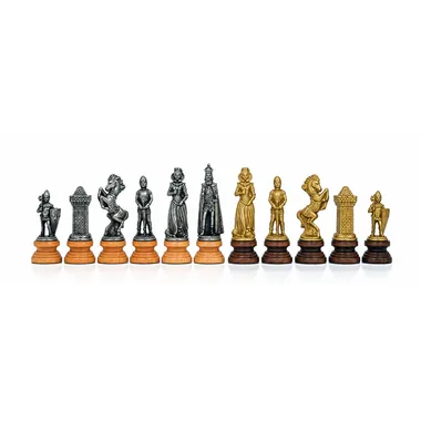 Juego de ajedrez de madera y metal "María Estuardo