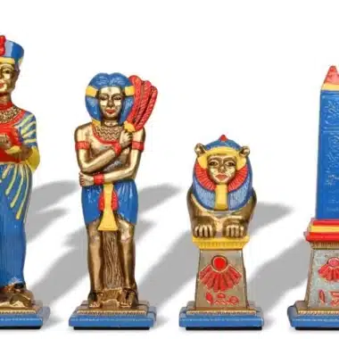 Alternative view of Juego de ajedrez de metal pintado a mano Egipto