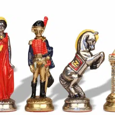 Juego de Ajedrez de Metal Pintado a Mano Napoleón Waterloo