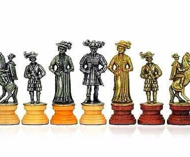 Juego de ajedrez de madera y metal "Lanzichenecchi