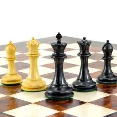 Conjunto Elite Tablero de Ajedrez de Madera de Olmo y Brezo Lacado & Juego de Ajedrez de Madera de Ébano - Imagen 6